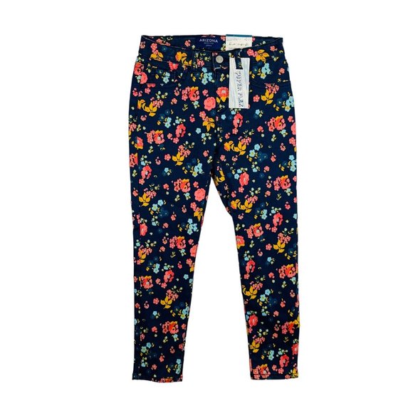 Arizona Jean Co Girls Spring Floral Jeggings Size 6 Play Adjustable Waistband - Picture 1 of 8